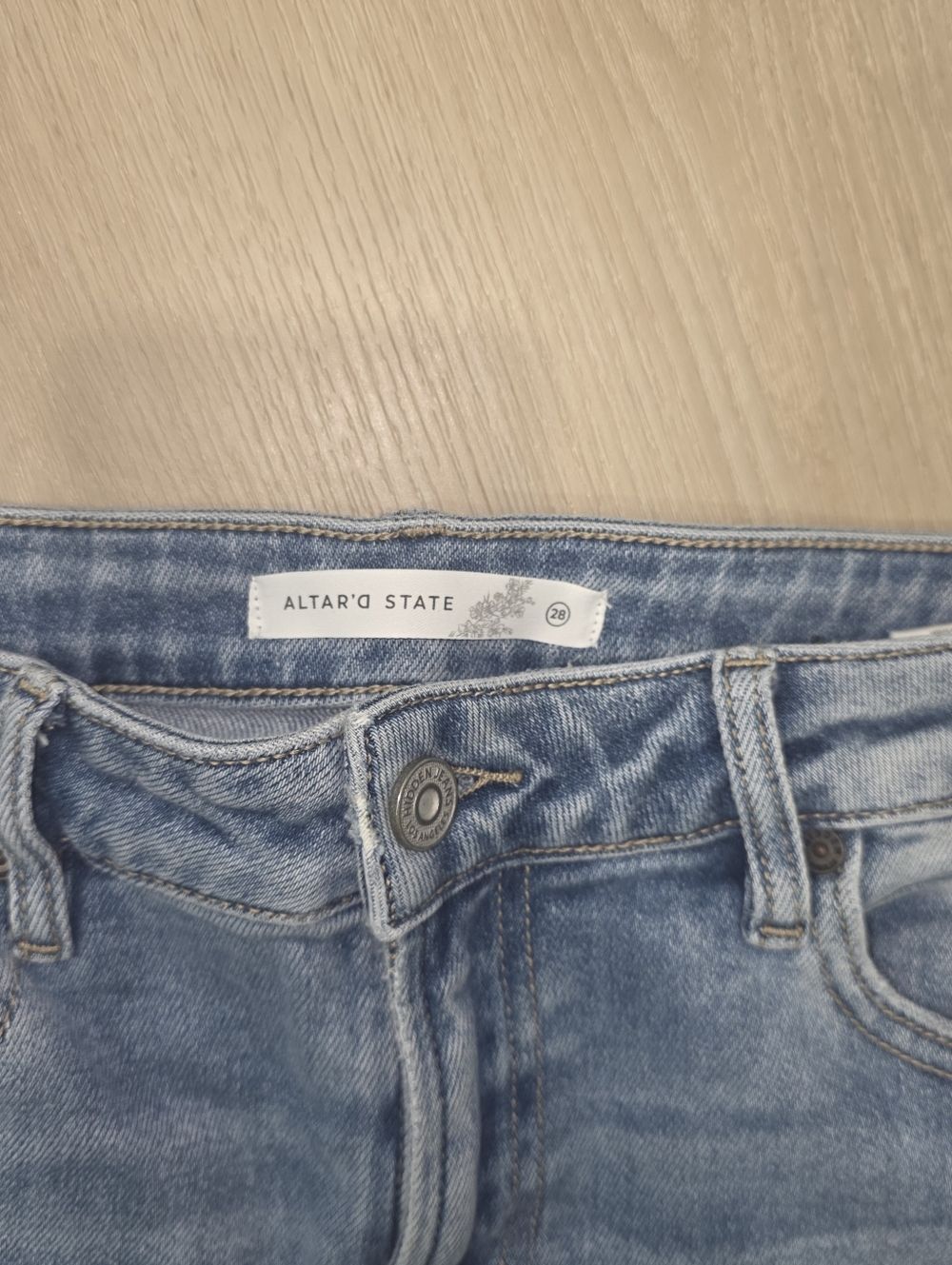 Altard State Flare Distressed High Rise Blue Jeans Size 28 - Picture 7 of 8